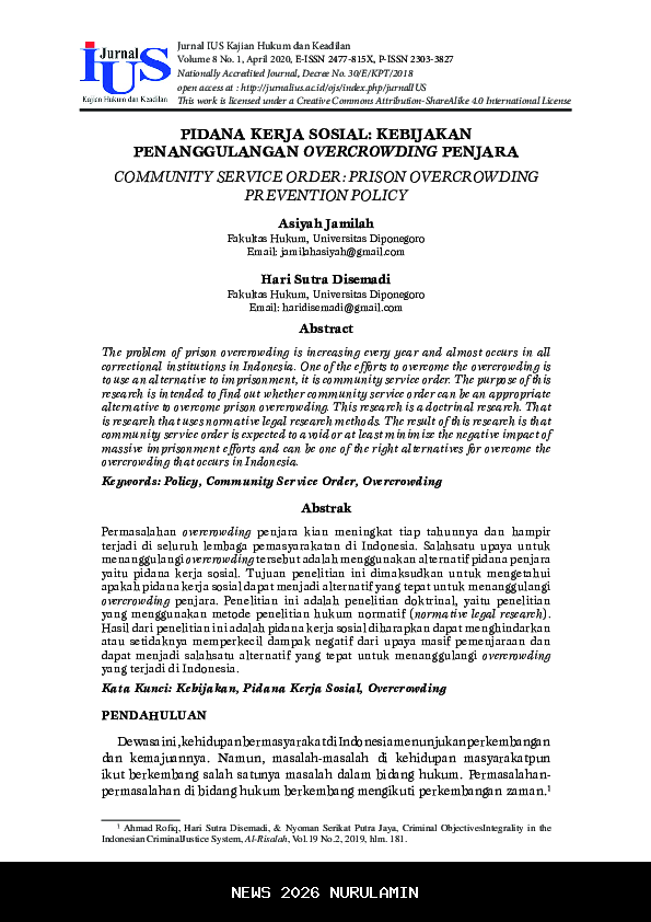 Pemkab Purbalingga dan Kejari Terapkan Pidana Kerja Sosial