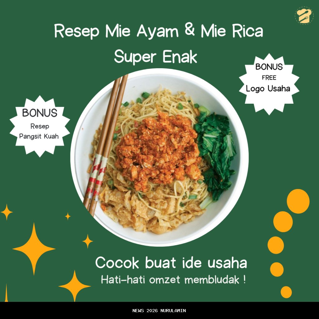 Rebus resep mie ayam lezat untuk ide jualan kamu