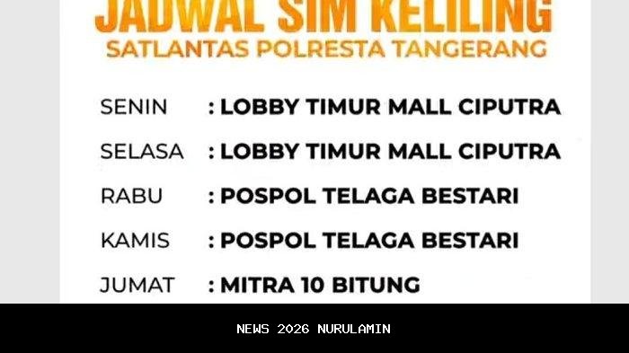 Jadwal Samsat Keliling di Tangerang Senin 12 Januari 2026, berikut lokasinya
