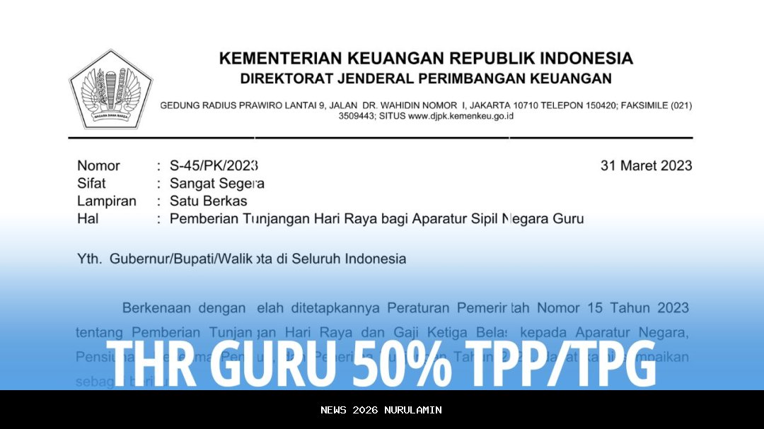 Penyebab dana TPG THR sudah turun dari pusat tapi guru belum menerima, simak penjelasannya