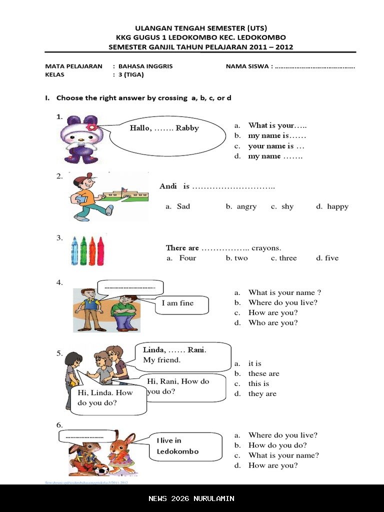 45 Soal Ujian Mulok Kelas 3 SD Semester 2 dengan Jawaban Lengkap