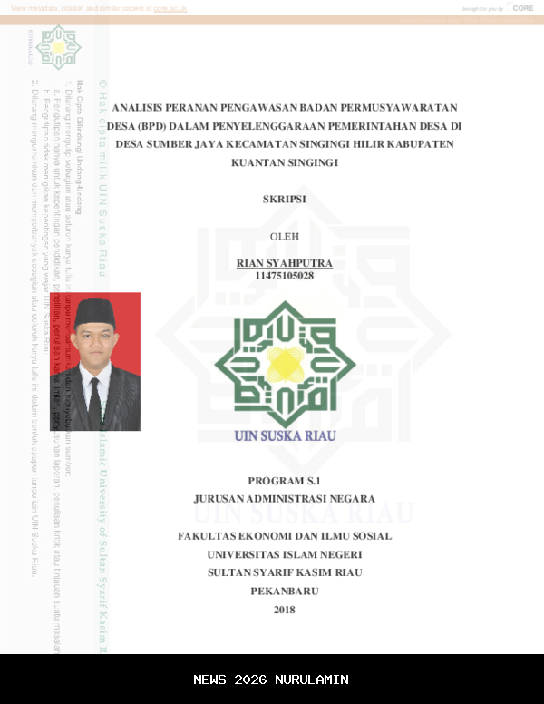 Mendagri: Peran Kunci BPD dalam Pengawasan Pemerintahan Desa