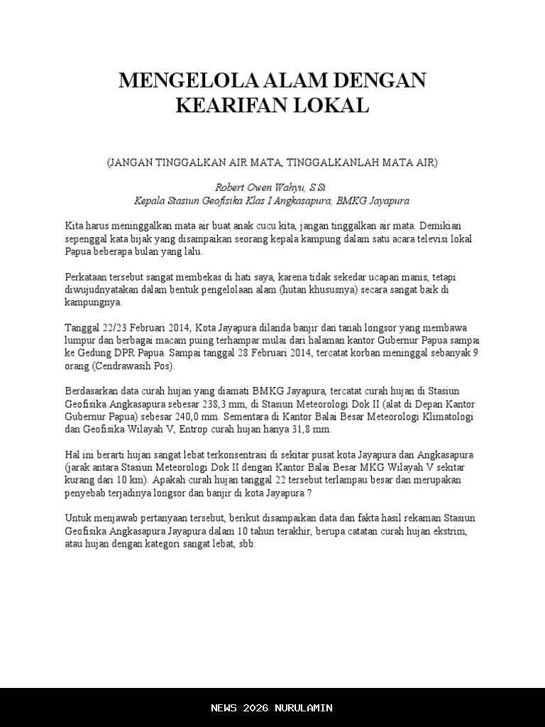 Kearifan Alam yang Mengelola