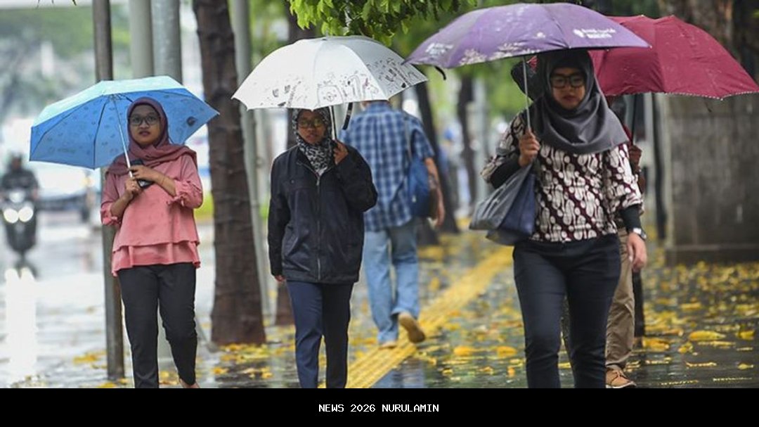 Cuaca Jakarta Sabtu 3 Januari 2026, Hujan Ringan Dominasi