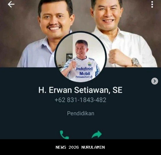 Waspadai Penipuan WA Nomor 083891867647 yang Meniru Nama Bupati Agam Benni Warlis