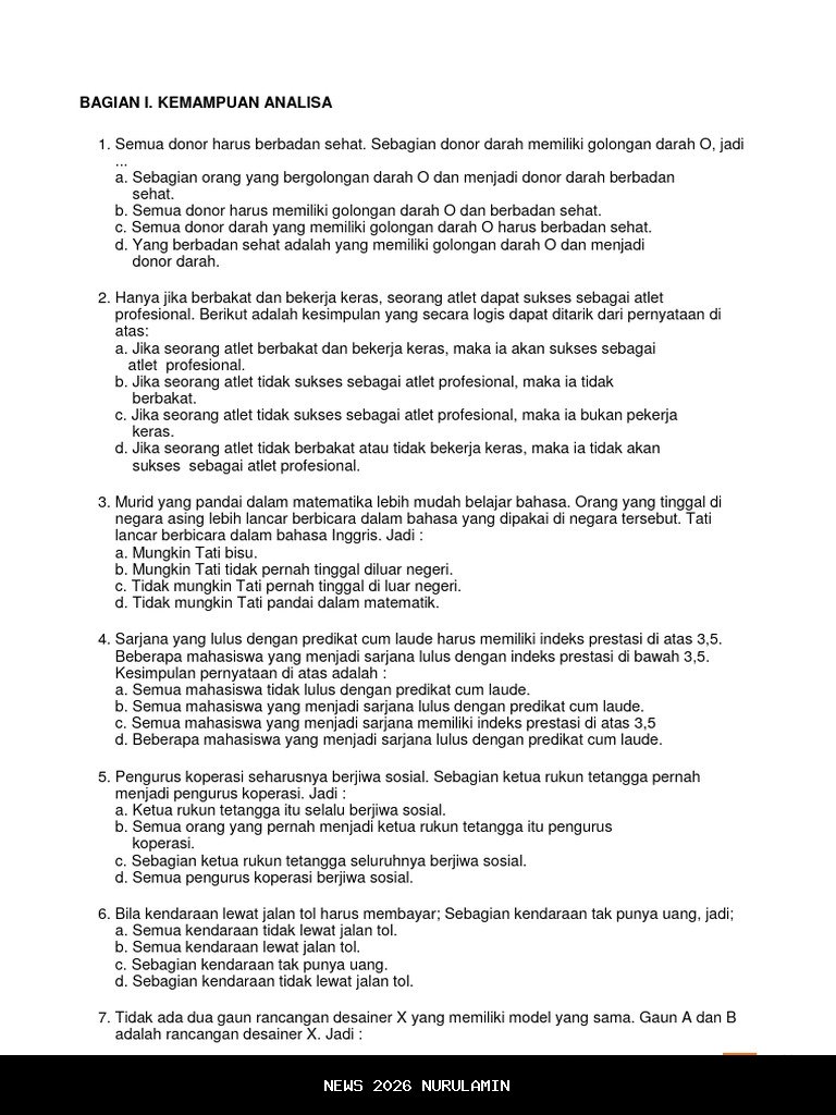 Sering Muncul di Ujian! 25 Soal Tes Potensi Akademik Lengkap dengan Pembahasan