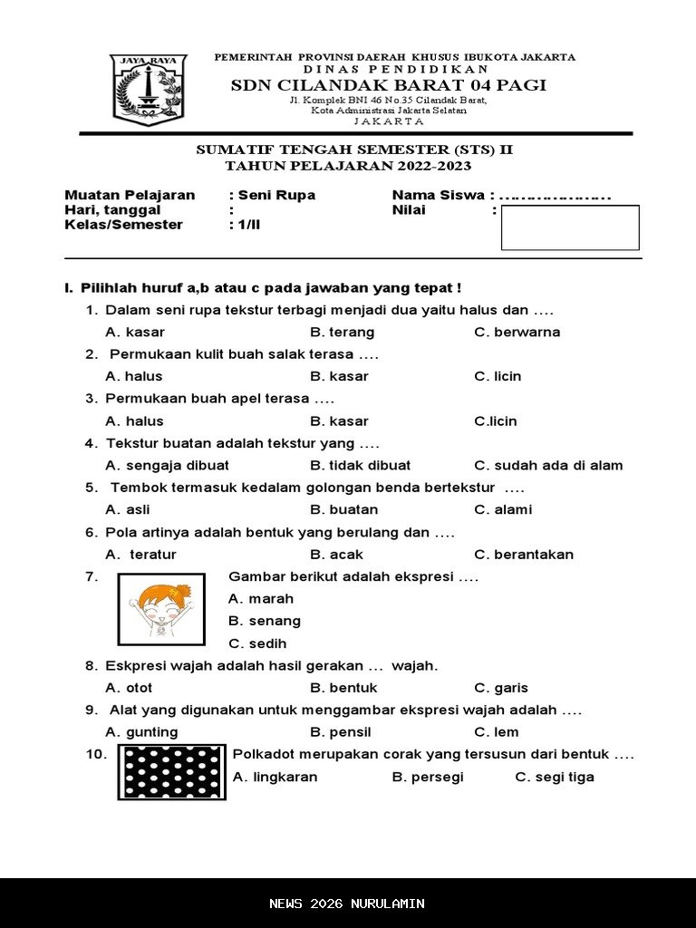 25 Soal Seni Rupa Kelas 6 Lengkap Kunci Jawaban