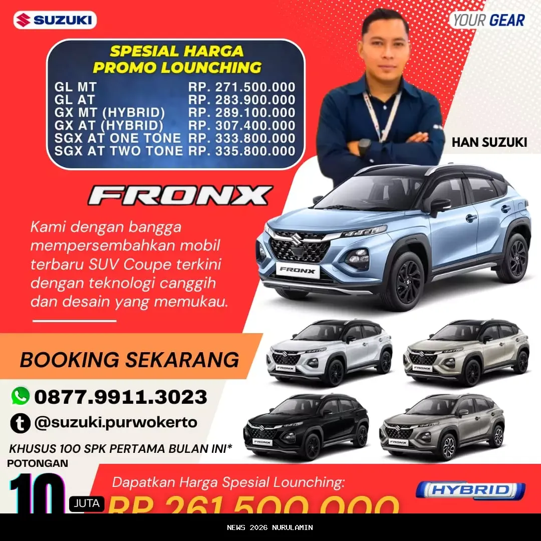 Suzuki Fronx: SUV coupe hybrid terbaru, harga mulai Rp259 juta di awal 2026
