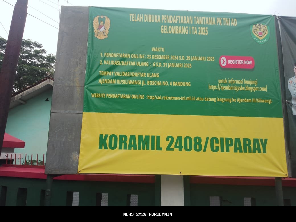 Pendaftaran Tamtama PK TNI AU Gelombang I A-92 Tahun 2026 resmi dibuka, ini syarat lengkapnya