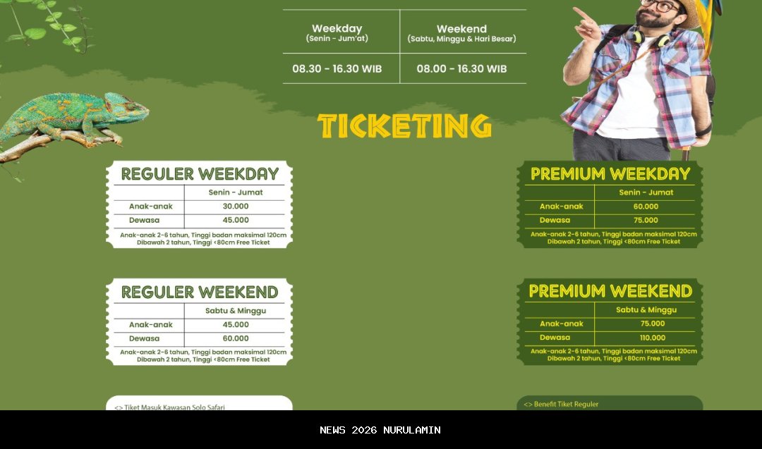 Panduan wisata keluarga di Solo Safari dengan harga spesial Tahun Baru 2026