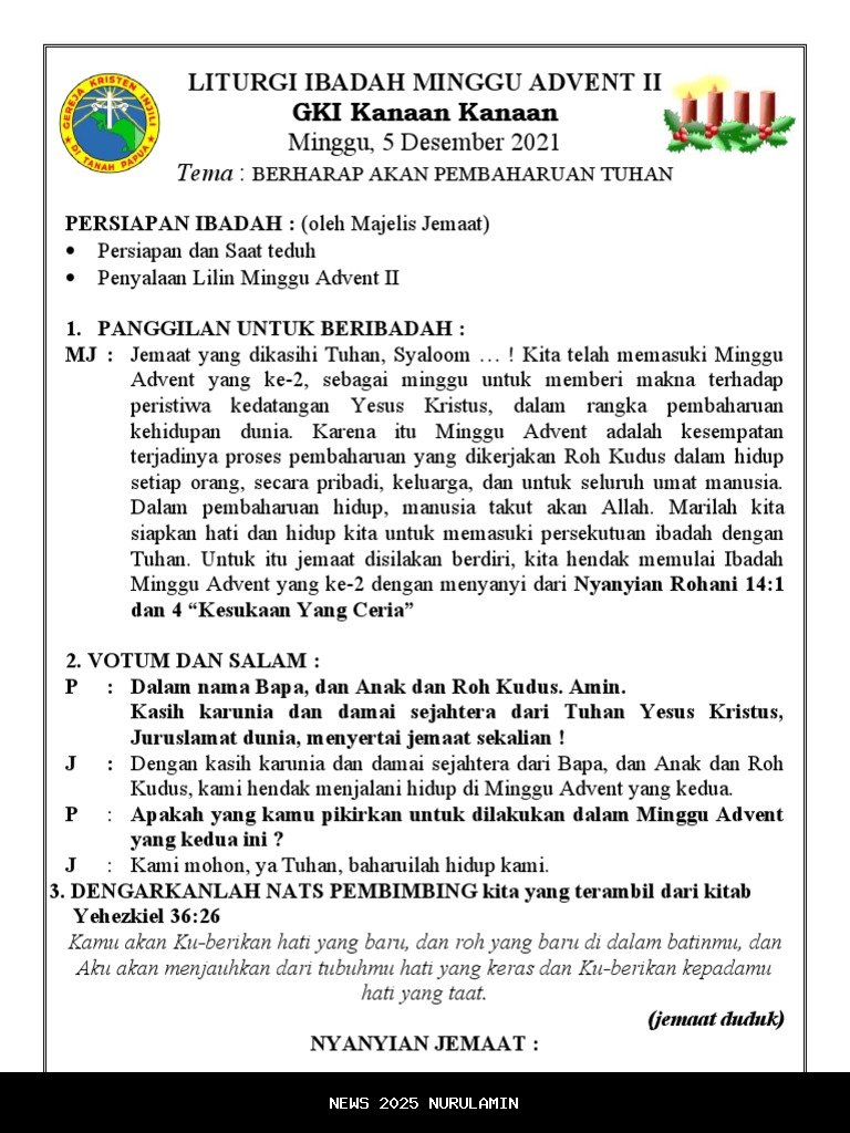 Bacaan Liturgi Sabtu 13 Desember 2025, Pekan II Adven Tahun A