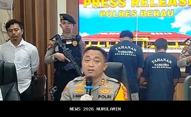 Polres Berau Amankan 2,8 Kg Sabu Asal Malaysia dan Balikpapan