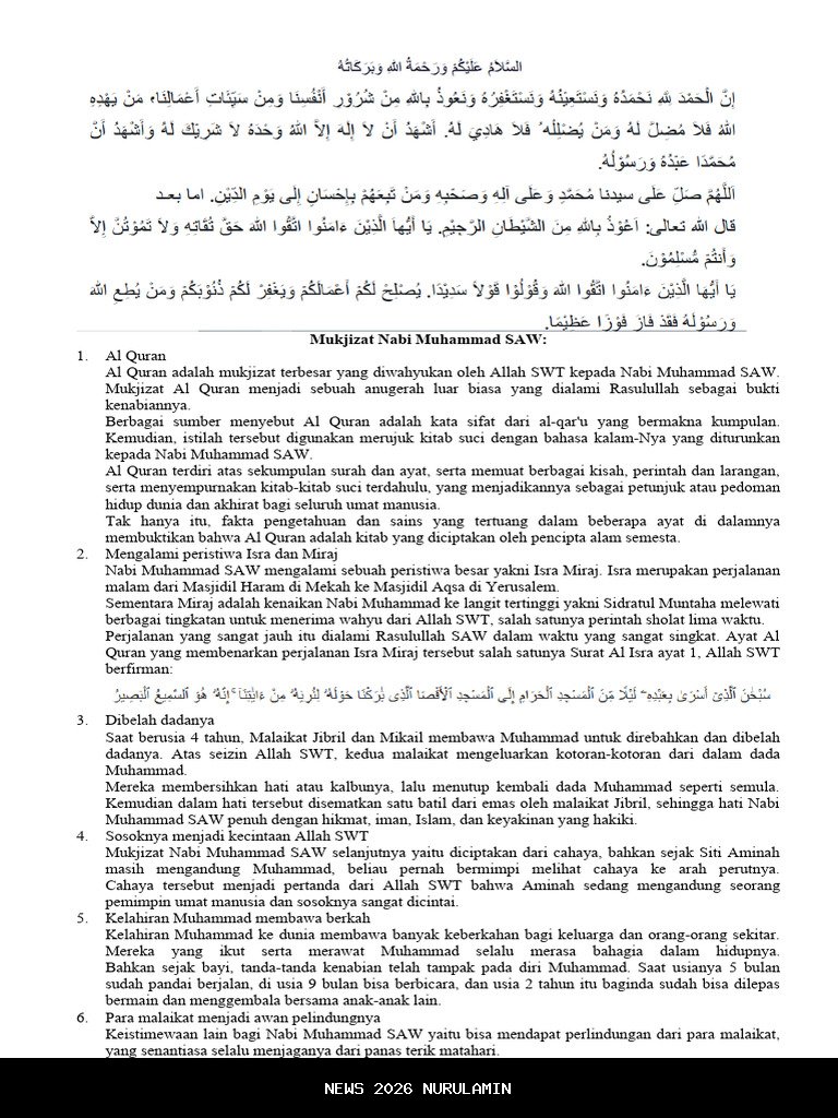 Mukjizat Terkenal Nabi Muhammad dari Hadis Shahih dan Ulama Klasik