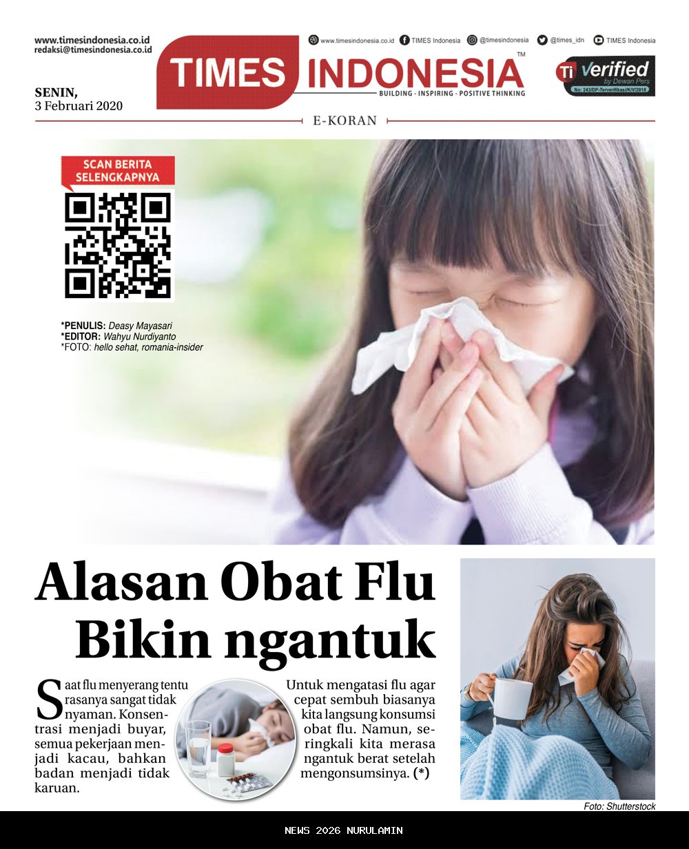 Super Flu Masuk Indonesia, Netty Minta Warga Tenang dan Patuhi Panduan Kesehatan