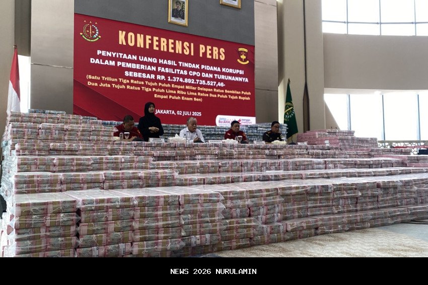 Penampakan Uang Rp6,6 Triliun dari Sitaan Kejagung RI Diserahkan ke Negara