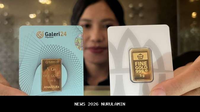 Harga emas di Solo hari ini Senin 12 Januari 2026: UBS dan Galeri 24 naik, Antam stabil