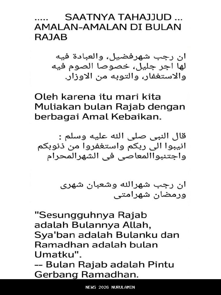 Puasa Rajab, Amalan Dianjurkan