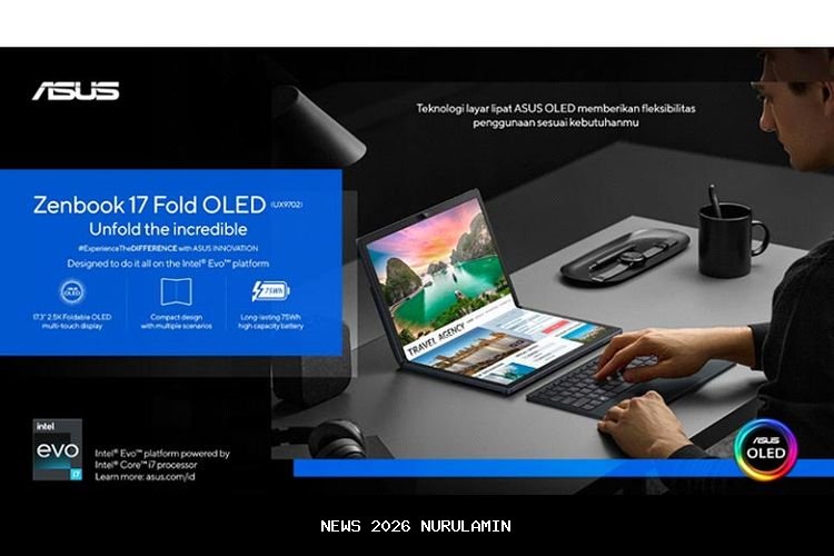 ASUS Zenbook 17 Fold OLED, Standar Baru Laptop Layar Lipat untuk Pekerja Hybrid