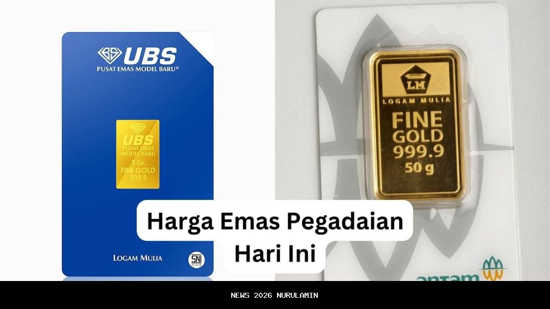 Harga emas Pegadaian hari ini Sabtu 27 Desember 2025: Rp 25.250 per 0,01 gram