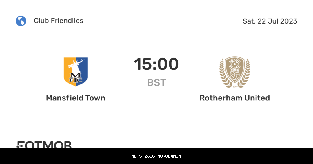 Prediksi Skor Rotherham United vs Mansfield Town, 4 Januari 2026 Pukul 19.00 WIB