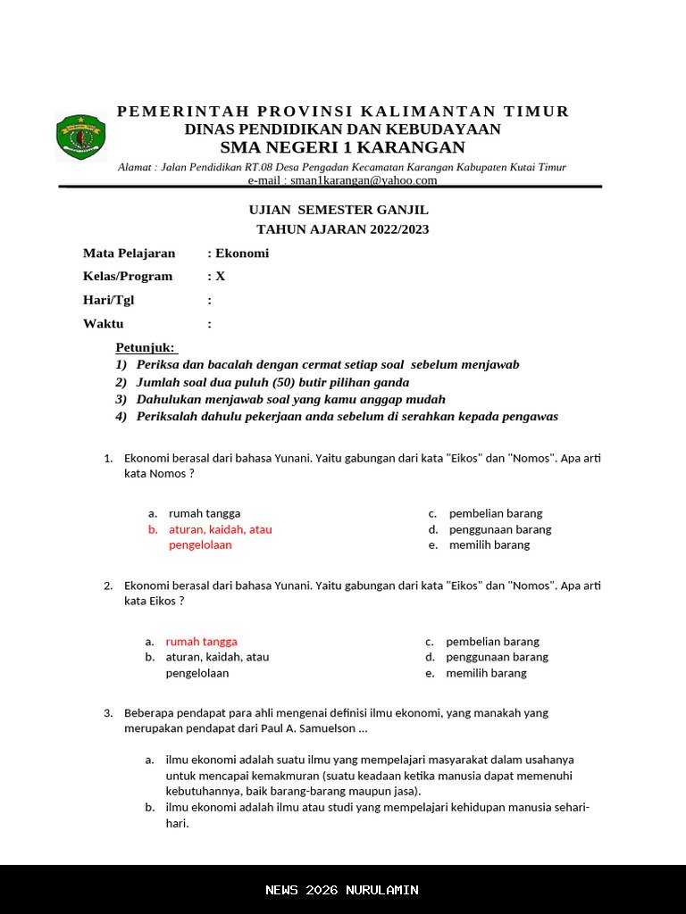 Pembahasan Soal Ekonomi Kelas 10 yang Sering Muncul di Ujian