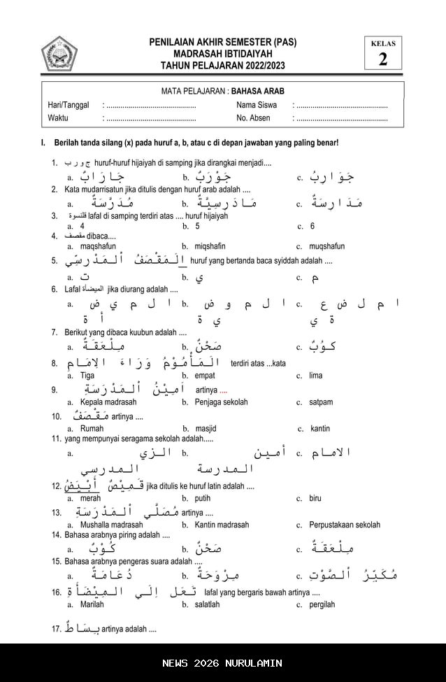 Sukses TAM Bahasa Arab 2025: Contoh Soal dan Pembahasan Lengkap