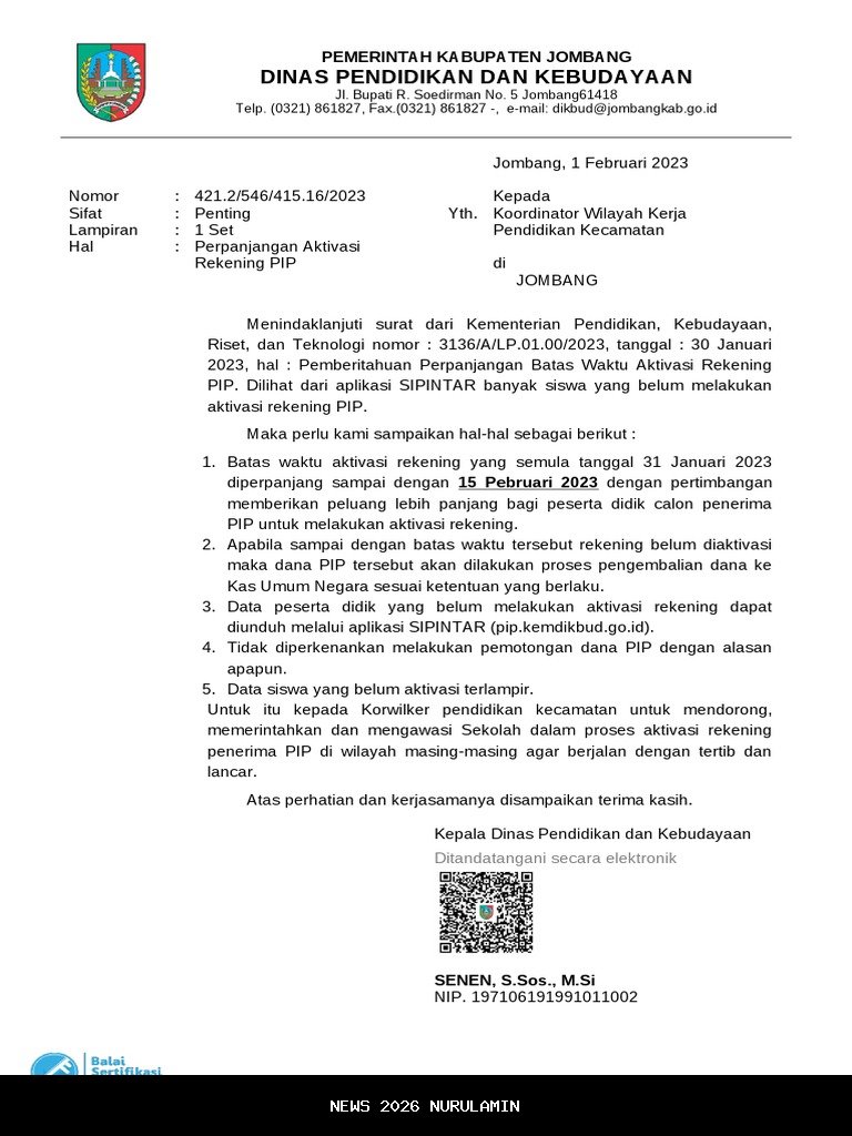 Peringatan Penting! Perpanjangan Batas Aktivasi Rekening PIP dan KIP 2025 hingga 31 Januari 2026