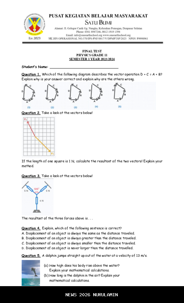 60 Soal PAS Fisika Kelas 11 2025: Jawaban Vektor, Kalor, dan Termodinamika