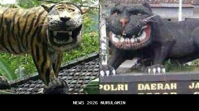 Tiga Karya Desa yang Viral 2025: Patung Macan Putih, Tugu Biawak, dan Instalasi Bambu