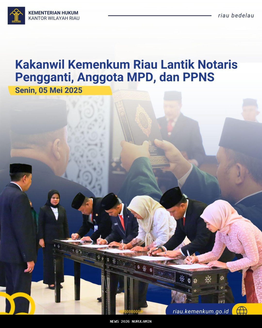 Kanwil Kemenkum DK Jakarta Lantik PPNS, Notaris, Penyuluh Hukum, dan Warga Negara