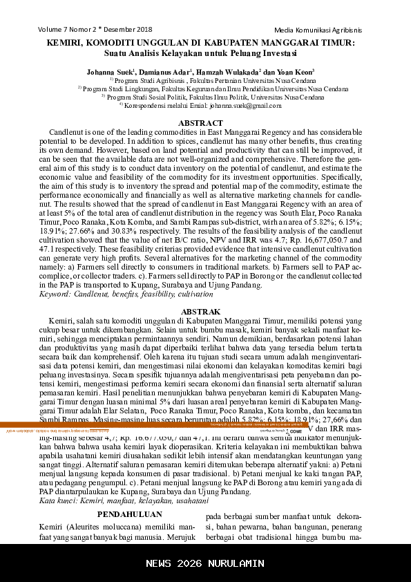 Perubahan Harga Komoditas Terkini di Manggarai Timur, Kemiri Melonjak Signifikan