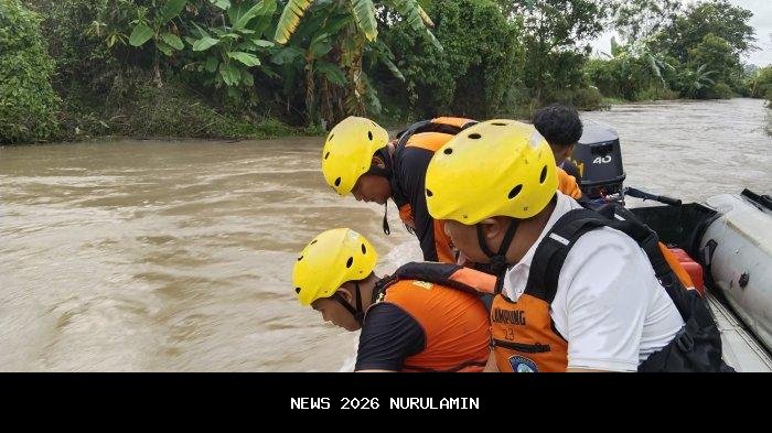 Remaja Nganjuk Terpeleset Masuk Sungai, Pencarian Terhambat Cuaca