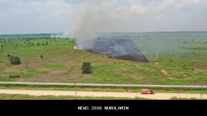 Dirlantas Pantau Jalintim Riau-Jambi Pasca Kebakaran Pipa Gas TGI di Inhil