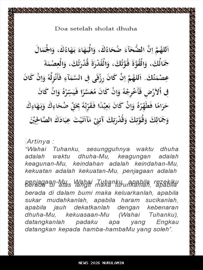 Dzikir dan Doa Setelah Sholat Dhuha Sesuai Sunnah