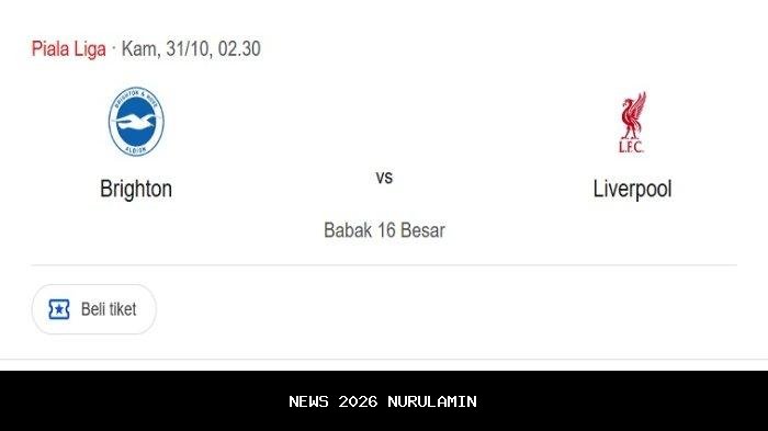 Prediksi Skor Liverpool vs Brighton, 4 Fakta Menarik dan Susunan Pemain yang Akan Tampil