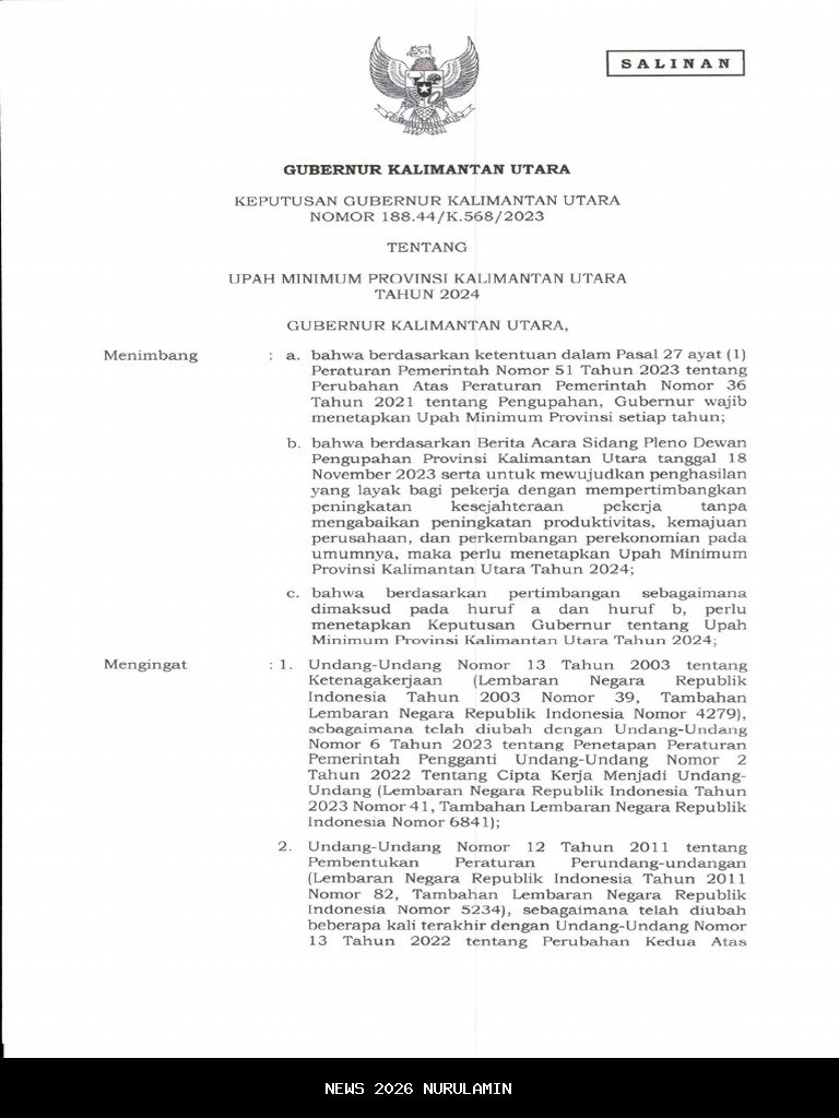 UMP Kaltara 2026 Naik Drastis