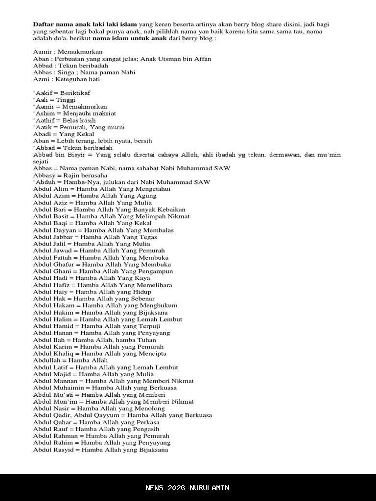 25 Nama Anak Laki-Laki Islami dari Al-Qur'an yang Penuh Makna