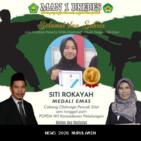 Perjuangan Setahun, Siswi MTsN 02 Brebes Borong Medali Emas Nasional