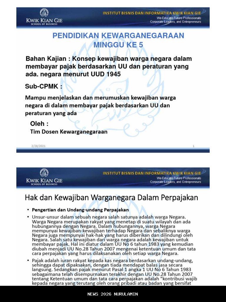 Kewajiban Wajib yang Harus Dikerjakan Penduduk dengan Sanksi Jika Tidak Dilakukan