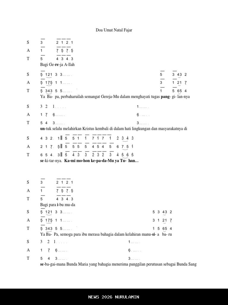 Daftar Doa Natal 2025 untuk Umat Kristen, Memuji Allah Bapa di Surga