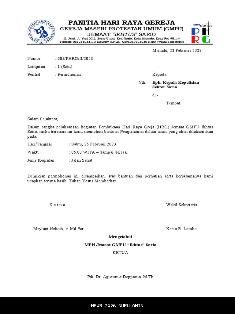 Doa syafaat bagi panitia hari raya gereja