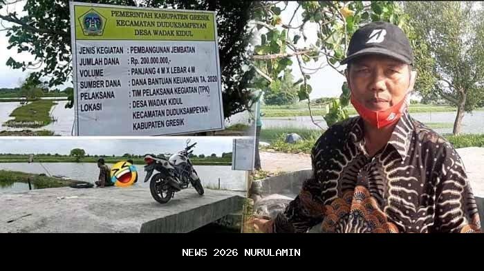 Warga Curiga Kades Tipu Uang Proyek Rp 230 Juta, Jembatan Menurun 10 Cm
