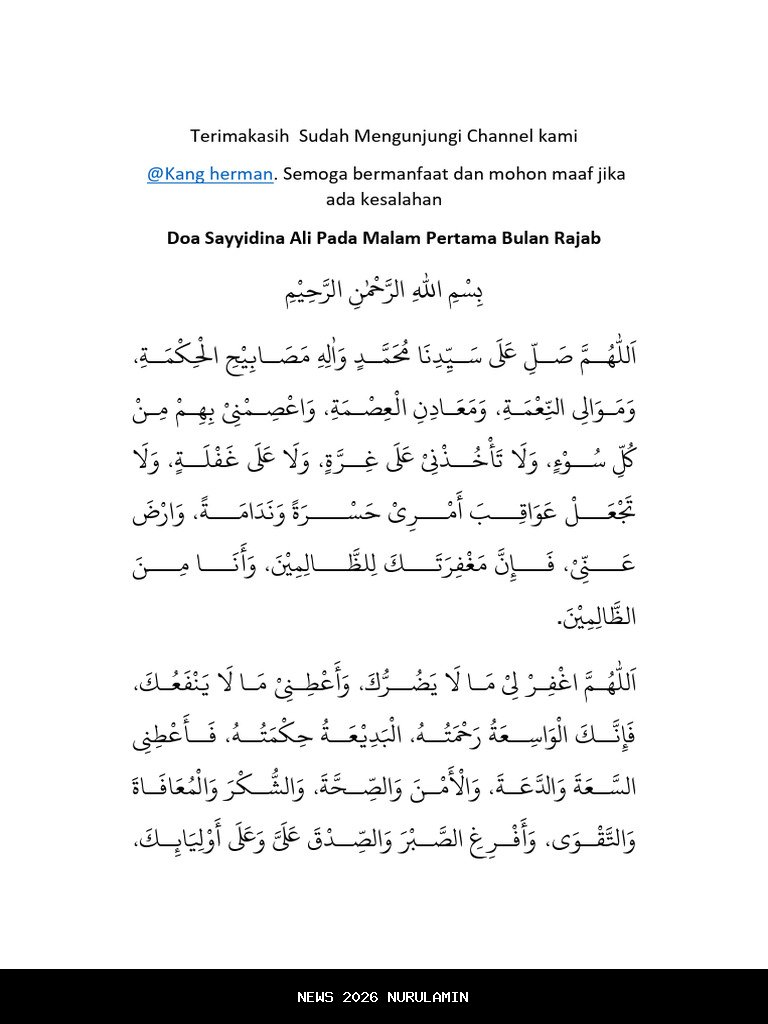 Khasiat dan keistimewaan doa malam 27 Rajab