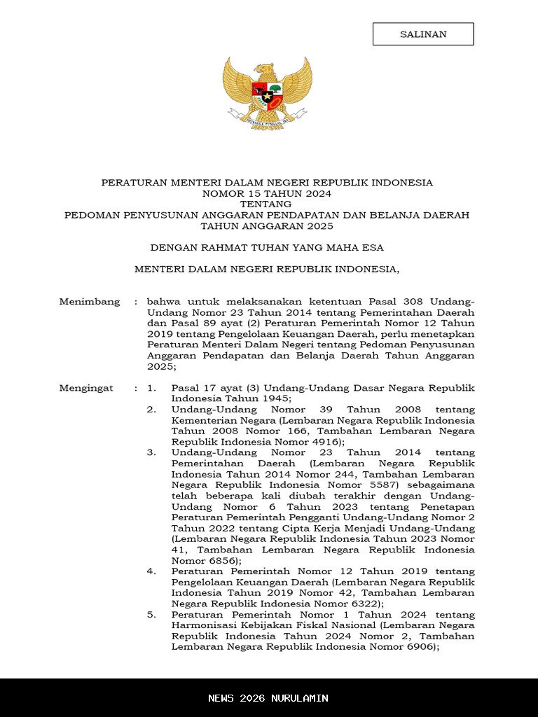 Mendagri Dorong Percepatan Belanja APBD Jelang Akhir 2025