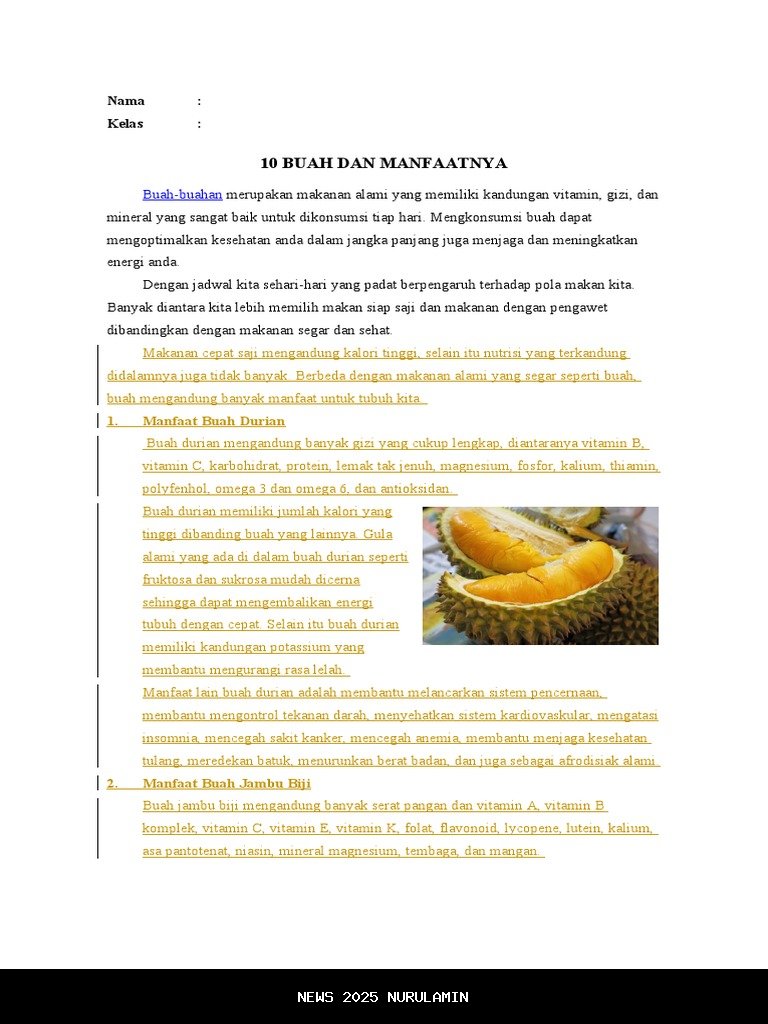 Daftar Buah Non-Sitrus Berkhasiat dan Bergizi, Lengkap dengan Manfaat dan Contoh Konsumsi