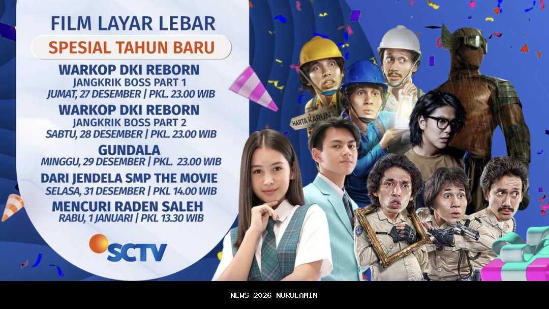 SCTV Sajikan Pesta Film Layar Lebar Spesial Tahun Baru 2026, Ini Daftarnya