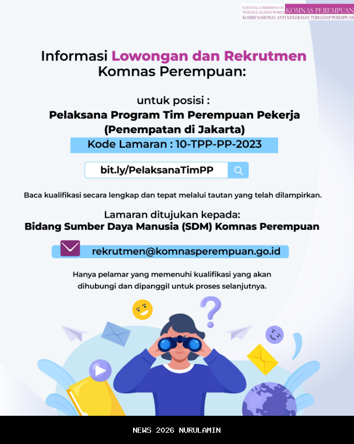 Lowongan Kerja Komnas Perempuan: Jabatan Advokasi Kebijakan Pekerja Perempuan
