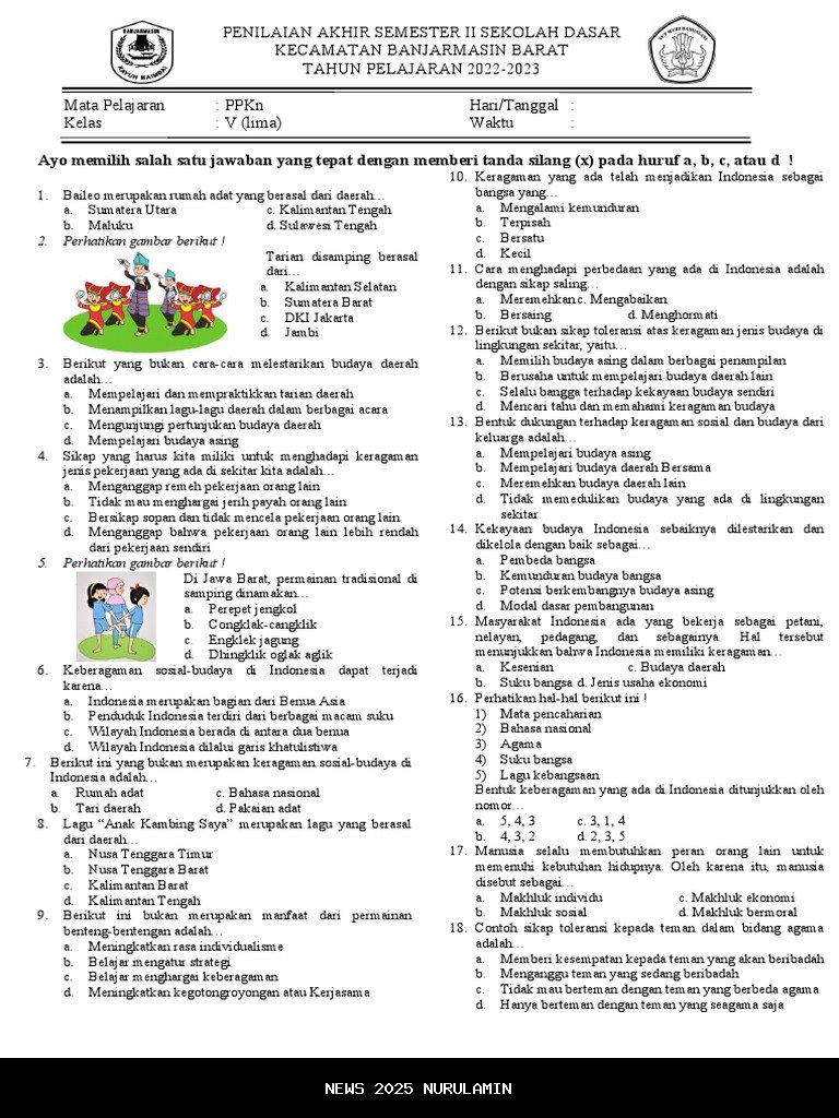 Soal Jawaban Esai PPKN Kelas 5 Semester 2 Kurikulum Merdeka 2026