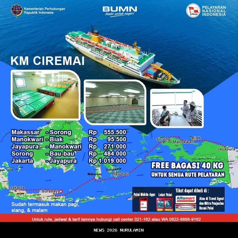 Jadwal Kapal Pelni KM Labobar Desember 2025, Lihat Waktu Tiba di Jayapura
