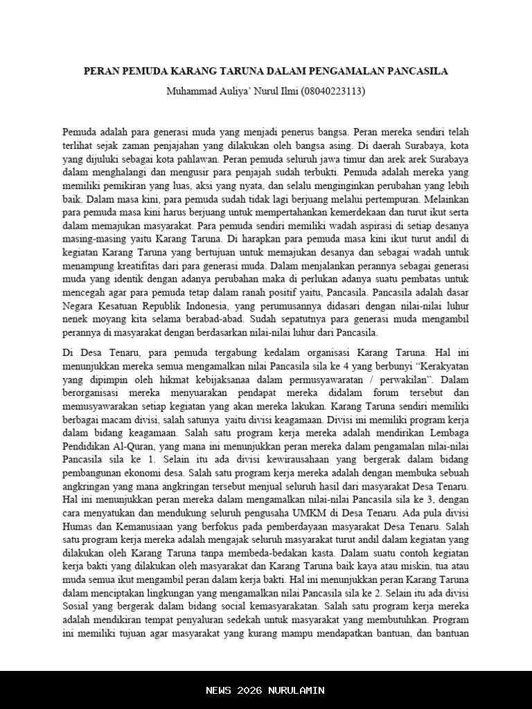 Karang Taruna, Kekuatan Strategis Pemuda dan Penggerak Nilai Kebangsaan